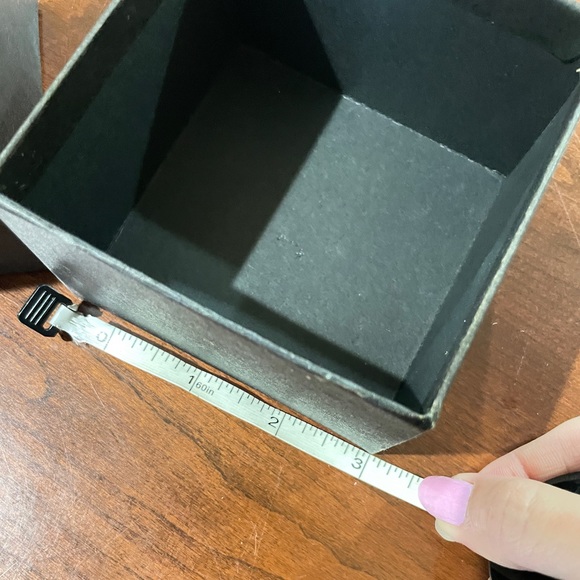 J. Crew Gift Box Jewelry Black Gold 3 by 3 Inches - Picture 2 of 5